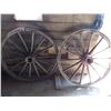 Image 1 : Two large wooden wagon wheels - 52" diameter
