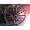 Image 4 : Two large wooden wagon wheels - 52" diameter