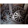 Image 1 : Three medium wooden wagon wheels - 36" diameter