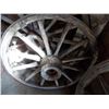 Image 3 : Three medium wooden wagon wheels - 36" diameter