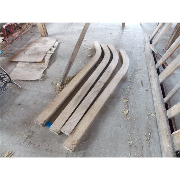 (4) Thick wooden curved beams - 7ft long (runners for sleighs)