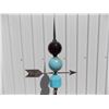 Image 2 : Weathervane – (3) Globe, light blue milk glass and purple orb (bottom one stamped D&S) – 66” long