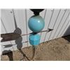 Image 3 : Weathervane – (3) Globe, light blue milk glass and purple orb (bottom one stamped D&S) – 66” long