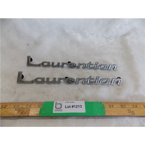 (2) Vintage Pontiac Laurentian vehicle emblems
