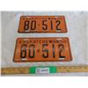 Image 1 : (2) 1950 Sask License Plates – matching + good condition