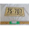 Image 1 : 1951 Sask Wheat Province License Plate – great condition # 75-707