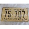 Image 2 : 1951 Sask Wheat Province License Plate – great condition # 75-707