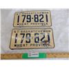 Image 1 : Matching Pair – 1957 Sask License Plates – one in great condition