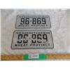 Image 1 : Matching Pair – 1959 Sask License Plates – both great condition (almost unused)