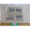 Image 1 : Matching Pair – 1961 Sask License Plates – both like new (appear unused)
