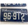 Image 3 : Matching Pair – 1962 Sask License Plates – both near mint condition