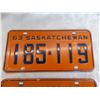 Image 2 : Matching Pair – 1963 Sask License Plates – both great condition