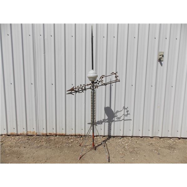 Weathervane - WC Shinn Mfg Co milk glass globe