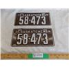 Image 1 : 1935 Sask License Plate – matching pair