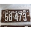 Image 2 : 1935 Sask License Plate – matching pair