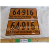 Image 1 : 1936 Sask License Plate – matching pair