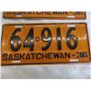 Image 3 : 1936 Sask License Plate – matching pair