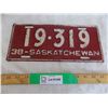 Image 1 : 1938 Sask License Plate #19-319