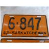Image 2 : 1942 Sask License Plate – matching pair