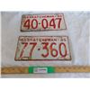 Image 1 : (2) 1945 Sask License Plate - #77-360s + #40-047
