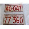Image 2 : (2) 1945 Sask License Plate - #77-360s + #40-047
