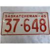 Image 2 : 1945 Sask License Plate - #37-648 (really good condition)