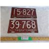 Image 1 : (2) 1946 Sask License plates - #15-827 + #39-768