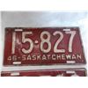 Image 2 : (2) 1946 Sask License plates - #15-827 + #39-768