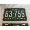 Image 2 : 1928 matching pair of Sask License Plates