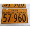 Image 3 : 1929 matching pair of Sask License Plates