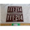 Image 1 : 1930 matching pair of Sask License Plates