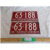 Image 1 : 1934 matching pair of Sask License Plates