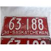 Image 2 : 1934 matching pair of Sask License Plates