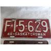Image 2 : (2) 1946 Farm License Plates (one long one short)