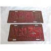 Image 4 : (2) 1946 Farm License Plates (one long one short)