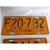 Image 2 : (2) 1947 Farm License Plates (one long one short)