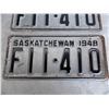 Image 3 : (2) 1948 matching pair of (Farm) Sask License Plates – really good
