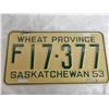 Image 2 : 1953 Sask (Farm) License plate #F17-377