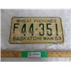 Image 1 : 1953 Sask (Farm) License plate #F44-351