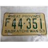 Image 2 : 1953 Sask (Farm) License plate #F44-351