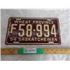 Image 1 : 1954 Sask (Farm) License plate #F58-994