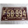 Image 2 : 1954 Sask (Farm) License plate #F58-994