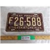 Image 1 : 1954 Sask (Farm) License plate #F26-588