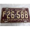 Image 2 : 1954 Sask (Farm) License plate #F26-588