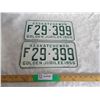 Image 1 : (2) 1955 (Matching Pair) of Sask (Farm) license plates