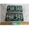 Image 1 : (2) 1956 (Matching Pair) of Sask (Farm) license plates