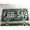 Image 2 : (2) 1956 (Matching Pair) of Sask (Farm) license plates