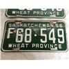Image 3 : (2) 1956 (Matching Pair) of Sask (Farm) license plates