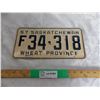 Image 1 : 1957 Sask (Farm) License plate #F34-318 – great condition