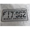 Image 2 : 1959 Sask (Farm) License plate #F17-962 – really good condition